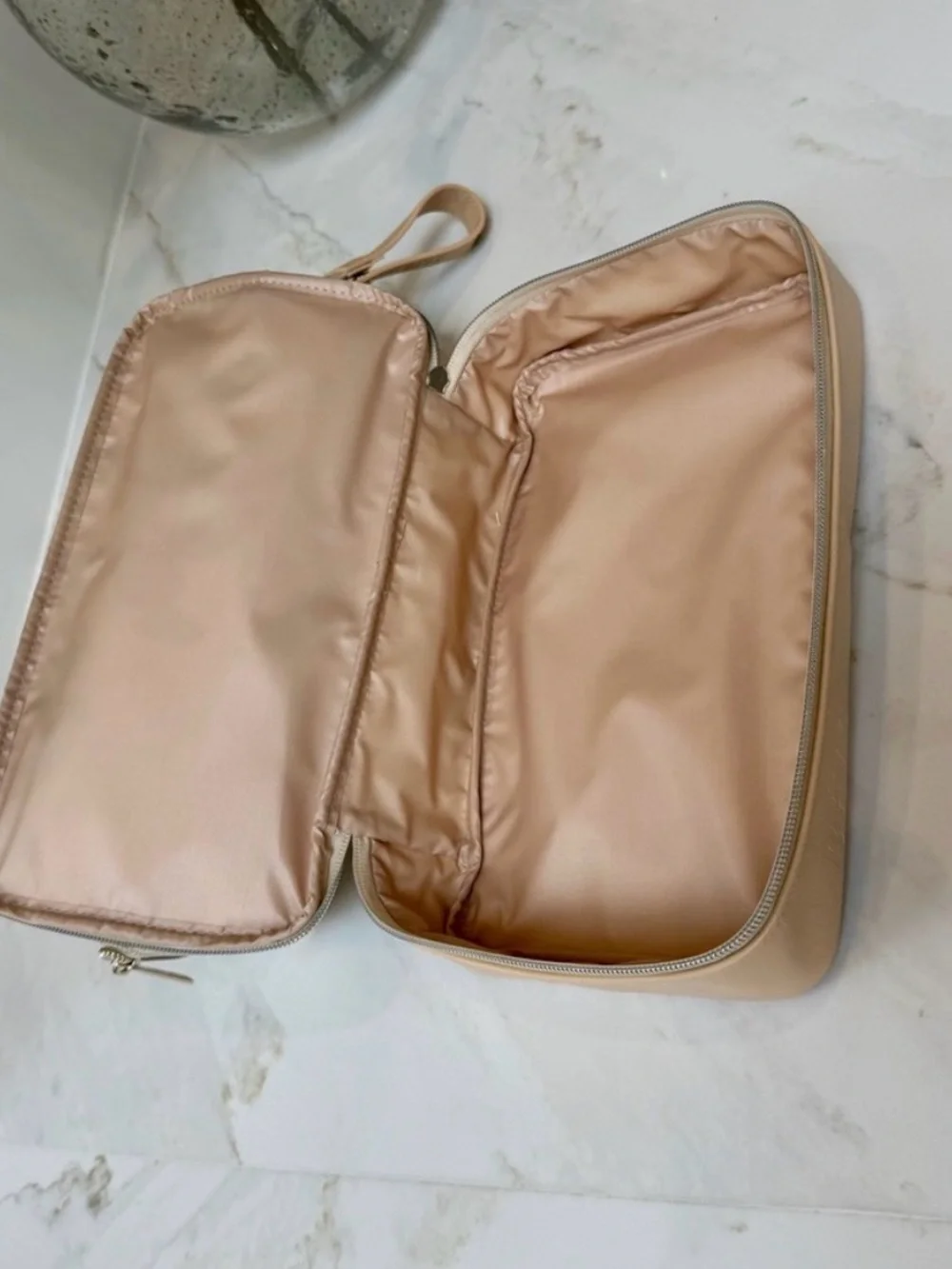 BEIS Canvas & Leather Dopp Kit in Beige